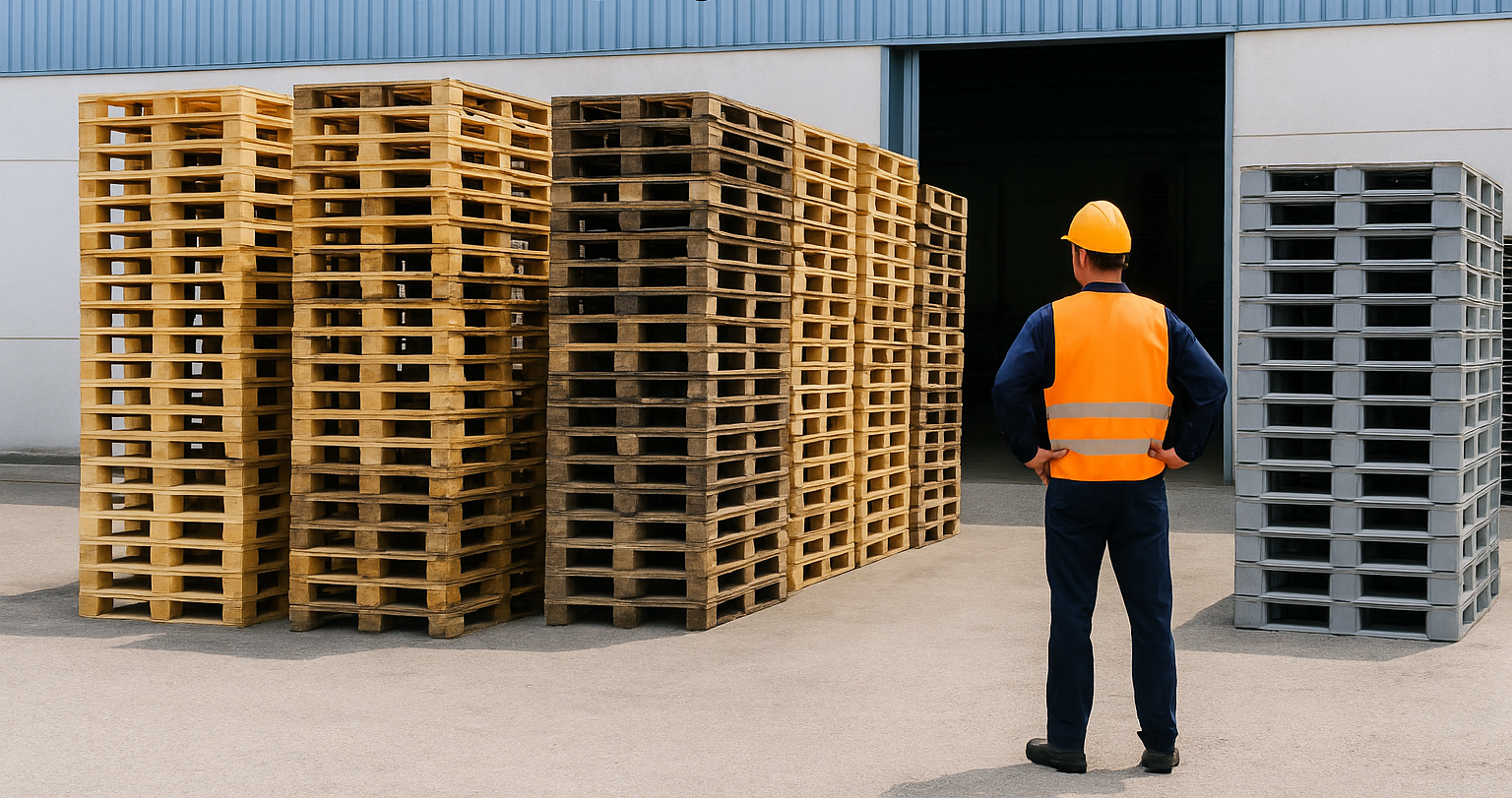 Proceso de clasificación de palets reciclados en Cataluña